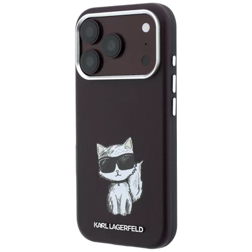 Karl Lagerfeld - Smooth Leather Choupette Sketch MagSafe (KLHMP18X6PWCIKDR) - iPhone 18 Pro Max / iPhone 17 Pro Max - Burgundy