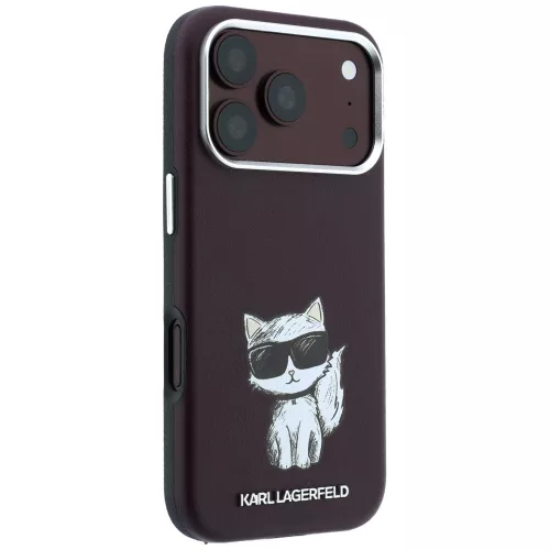 Karl Lagerfeld - Smooth Leather Choupette Sketch MagSafe (KLHMP18X6PWCIKDR) - iPhone 18 Pro Max / iPhone 17 Pro Max - Burgundy