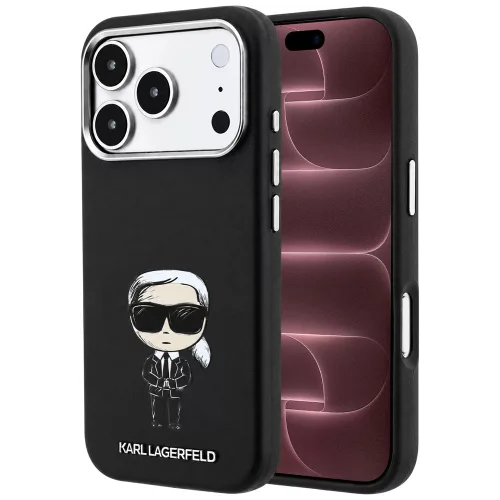 Karl Lagerfeld - Smooth Leather Ikonik Sketch MagSafe (KLHMP18X6PWKIKDK) - iPhone 18 Pro Max / iPhone 17 Pro Max - Black