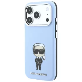   Karl Lagerfeld - Smooth Leather Ikonik Sketch MagSafe (KLHMP18X6PWKIKDB) - iPhone 18 Pro Max / iPhone 17 Pro Max - Light Blue