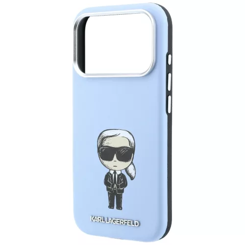 Karl Lagerfeld - Smooth Leather Ikonik Sketch MagSafe (KLHMP18X6PWKIKDB) - iPhone 18 Pro Max / iPhone 17 Pro Max - Light Blue