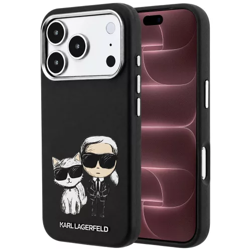 Karl Lagerfeld - Smooth Leather KC Bodies Sketch MagSafe (KLHMP18X6PWKCIDK) - iPhone 18 Pro Max / iPhone 17 Pro Max - Black