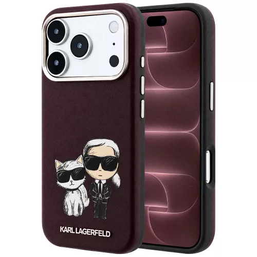 Karl Lagerfeld - Smooth Leather KC Bodies Sketch MagSafe (KLHMP18X6PWKCIDR) - iPhone 18 Pro Max / iPhone 17 Pro Max - Burgundy