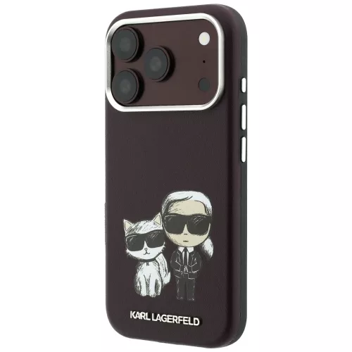 Karl Lagerfeld - Smooth Leather KC Bodies Sketch MagSafe (KLHMP18X6PWKCIDR) - iPhone 18 Pro Max / iPhone 17 Pro Max - Burgundy