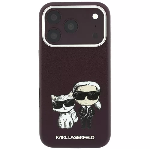 Karl Lagerfeld - Smooth Leather KC Bodies Sketch MagSafe (KLHMP18X6PWKCIDR) - iPhone 18 Pro Max / iPhone 17 Pro Max - Burgundy