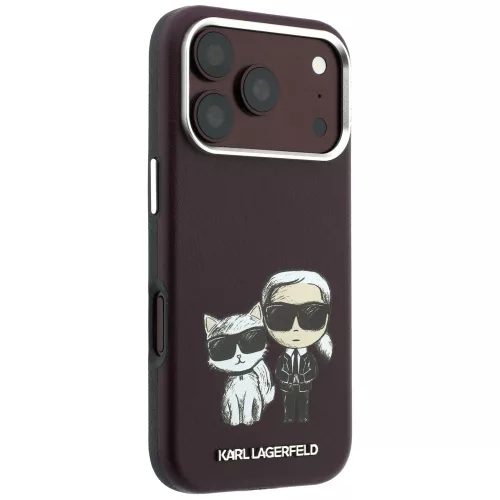 Karl Lagerfeld - Smooth Leather KC Bodies Sketch MagSafe (KLHMP18X6PWKCIDR) - iPhone 18 Pro Max / iPhone 17 Pro Max - Burgundy