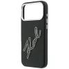 Karl Lagerfeld - Smooth Leather Big Resin Signature Logo (KLHCP18X6PFCKSRK) - iPhone 18 Pro Max / iPhone 17 Pro Max - Black