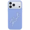 Karl Lagerfeld - Smooth Leather Big Resin Signature Logo (KLHCP18X6PFCKSRB) - iPhone 18 Pro Max / iPhone 17 Pro Max - Light Blue