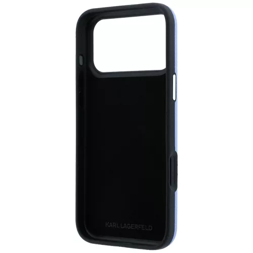 Karl Lagerfeld - Smooth Leather Big Resin Signature Logo (KLHCP18X6PFCKSRB) - iPhone 18 Pro Max / iPhone 17 Pro Max - Light Blue