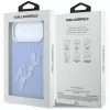 Karl Lagerfeld - Smooth Leather Big Resin Signature Logo (KLHCP18X6PFCKSRB) - iPhone 18 Pro Max / iPhone 17 Pro Max - Light Blue