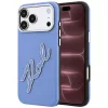 Karl Lagerfeld - Smooth Leather Big Resin Signature Logo (KLHCP18X6PFCKSRB) - iPhone 18 Pro Max / iPhone 17 Pro Max - Light Blue