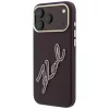 Karl Lagerfeld - Smooth Leather Big Resin Signature Logo (KLHCP18X6PFCKSRR) - iPhone 18 Pro Max / iPhone 17 Pro Max - Burgundy