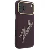 Karl Lagerfeld - Smooth Leather Big Resin Signature Logo (KLHCP18X6PFCKSRR) - iPhone 18 Pro Max / iPhone 17 Pro Max - Burgundy