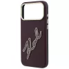 Karl Lagerfeld - Smooth Leather Big Resin Signature Logo (KLHCP18X6PFCKSRR) - iPhone 18 Pro Max / iPhone 17 Pro Max - Burgundy