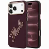 Karl Lagerfeld - Smooth Leather Big Resin Signature Logo (KLHCP18X6PFCKSRR) - iPhone 18 Pro Max / iPhone 17 Pro Max - Burgundy