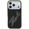 Karl Lagerfeld - Smooth Leather Big Resin Signature Logo (KLHCP18L6PFCKSRK) - iPhone 18 Pro / iPhone 17 Pro - Black