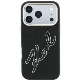   Karl Lagerfeld - Smooth Leather Big Resin Signature Logo (KLHCP18L6PFCKSRK) - iPhone 18 Pro / iPhone 17 Pro - Black