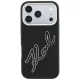 Karl Lagerfeld - Smooth Leather Big Resin Signature Logo (KLHCP18L6PFCKSRK) - iPhone 18 Pro / iPhone 17 Pro - Black