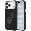 Karl Lagerfeld - Smooth Leather Big Resin Signature Logo (KLHCP18L6PFCKSRK) - iPhone 18 Pro / iPhone 17 Pro - Black