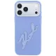 Karl Lagerfeld - Smooth Leather Big Resin Signature Logo (KLHCP18L6PFCKSRB) - iPhone 18 Pro / iPhone 17 Pro - Light Blue