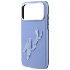 Karl Lagerfeld - Smooth Leather Big Resin Signature Logo (KLHCP18L6PFCKSRB) - iPhone 18 Pro / iPhone 17 Pro - Light Blue