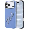 Karl Lagerfeld - Smooth Leather Big Resin Signature Logo (KLHCP18L6PFCKSRB) - iPhone 18 Pro / iPhone 17 Pro - Light Blue