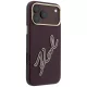 Karl Lagerfeld - Smooth Leather Big Resin Signature Logo (KLHCP18L6PFCKSRR) - iPhone 18 Pro / iPhone 17 Pro - Burgundy