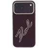 Karl Lagerfeld - Smooth Leather Big Resin Signature Logo (KLHCP18L6PFCKSRR) - iPhone 18 Pro / iPhone 17 Pro - Burgundy