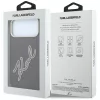 Karl Lagerfeld - Smooth Leather Big Resin Signature Logo (KLHCP18L6PFCKSRR) - iPhone 18 Pro / iPhone 17 Pro - Burgundy
