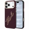 Karl Lagerfeld - Smooth Leather Big Resin Signature Logo (KLHCP18L6PFCKSRR) - iPhone 18 Pro / iPhone 17 Pro - Burgundy