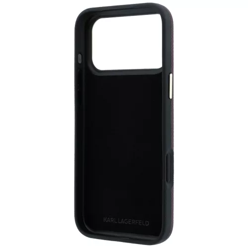Karl Lagerfeld - Smooth Leather Big Resin Signature Logo (KLHCP18L6PFCKSRR) - iPhone 18 Pro / iPhone 17 Pro - Burgundy