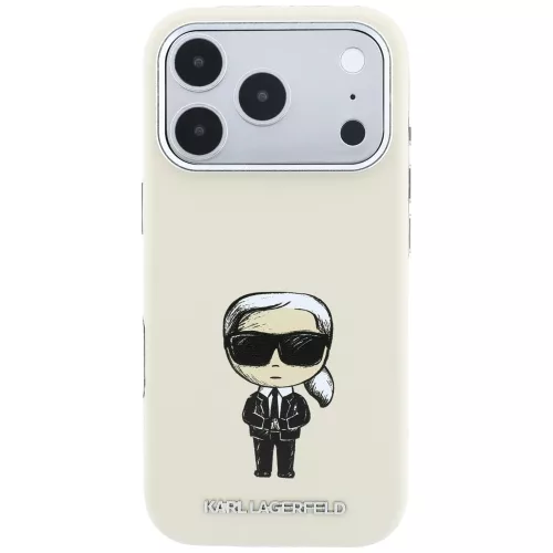 Karl Lagerfeld - Smooth Leather Ikonik Sketch MagSafe (KLHMP18X6PWKIKDE) - iPhone 18 Pro Max / iPhone 17 Pro Max - Beige