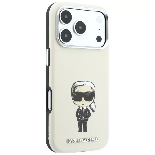 Karl Lagerfeld - Smooth Leather Ikonik Sketch MagSafe (KLHMP18X6PWKIKDE) - iPhone 18 Pro Max / iPhone 17 Pro Max - Beige