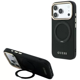   Guess - Grained Leather Ring Stand 360 Classic MagSafe (GUHMP18X6PSGRSCLK) - iPhone 18 Pro Max / iPhone 17 Pro Max - Black