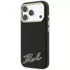 Karl Lagerfeld - Grained Leather Resin Sign Logo MagSafe (KLHMP18X6PWKSRSK) - iPhone 18 Pro Max / iPhone 17 Pro Max - Black