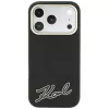 Karl Lagerfeld - Grained Leather Resin Sign Logo MagSafe (KLHMP18X6PWKSRSK) - iPhone 18 Pro Max / iPhone 17 Pro Max - Black