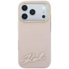 Karl Lagerfeld - Grained Leather Resin Sign Logo MagSafe (KLHMP18X6PWKSRSP) - iPhone 18 Pro Max / iPhone 17 Pro Max - Pink