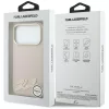 Karl Lagerfeld - Grained Leather Resin Sign Logo MagSafe (KLHMP18X6PWKSRSP) - iPhone 18 Pro Max / iPhone 17 Pro Max - Pink