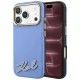 Karl Lagerfeld - Grained Leather Resin Sign Logo MagSafe (KLHMP18X6PWKSRSB) - iPhone 18 Pro Max / iPhone 17 Pro Max - Light Blue