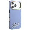 Karl Lagerfeld - Grained Leather Resin Sign Logo MagSafe (KLHMP18X6PWKSRSB) - iPhone 18 Pro Max / iPhone 17 Pro Max - Light Blue
