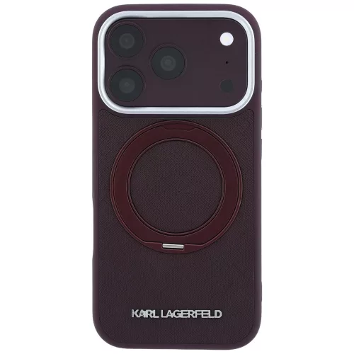 Karl Lagerfeld - Ring Stand 360 Saffiano MagSafe (KLHMP18L6PSARSKMR) - iPhone 18 Pro / iPhone 17 Pro - Burgundy