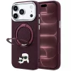 Karl Lagerfeld - Leather Ring Stand 360 KC Pin MagSafe (KLHMP18XPSRSKCHR) - iPhone 18 Pro Max / iPhone 17 Pro Max - Burgundy