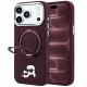 Karl Lagerfeld - Leather Ring Stand 360 KC Pin MagSafe (KLHMP18XPSRSKCHR) - iPhone 18 Pro Max / iPhone 17 Pro Max - Burgundy