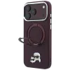 Karl Lagerfeld - Leather Ring Stand 360 KC Pin MagSafe (KLHMP18XPSRSKCHR) - iPhone 18 Pro Max / iPhone 17 Pro Max - Burgundy