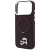 Karl Lagerfeld - Leather Ring Stand 360 KC Pin MagSafe (KLHMP18XPSRSKCHR) - iPhone 18 Pro Max / iPhone 17 Pro Max - Burgundy