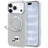 Karl Lagerfeld - Leather Ring Stand 360 KC Pin MagSafe (KLHMP18LPSRSKCHG) - iPhone 18 Pro / iPhone 17 Pro - Grey