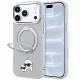 Karl Lagerfeld - Leather Ring Stand 360 KC Pin MagSafe (KLHMP18LPSRSKCHG) - iPhone 18 Pro / iPhone 17 Pro - Grey