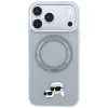 Karl Lagerfeld - Leather Ring Stand 360 KC Pin MagSafe (KLHMP18LPSRSKCHG) - iPhone 18 Pro / iPhone 17 Pro - Grey