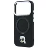 Karl Lagerfeld - Leather Ring Stand 360 K Pin MagSafe (KLHMP18XPSRSKLHK) - iPhone 18 Pro Max / iPhone 17 Pro Max - Black