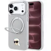 Karl Lagerfeld - Leather Ring Stand 360 K Pin MagSafe (KLHMP18XPSRSKLHG) - iPhone 18 Pro Max / iPhone 17 Pro Max - Grey